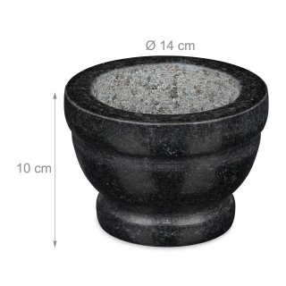 Granit Mörser mit Stößel 14 cm