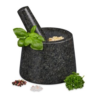 Granitmörser mit Stößel für Pesto 13,5 cm