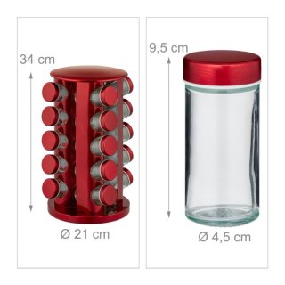 Rotes Gewürzkarussell mit 20 Gläsern