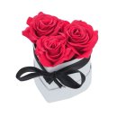 Weiße Rosenbox mit 3 Rosen Geschenk zum Muttertag,...