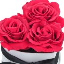 Weiße Rosenbox mit 3 Rosen Geschenk zum Muttertag,...