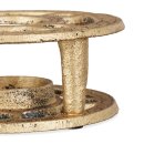 Antikes Stövchen in Gold Schwere Qualität aus rustikalem Gusseisen