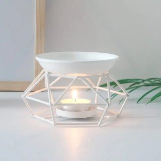 Metall Ölbrenner Wachswärmer Zarte Romantische Keramik Teelicht Kerzen 1 Stück