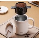 Mesh Faltbarer Handspül-Kaffeefilter, Edelstahl-Kaffeefilter, Schwarz 1 Stück 