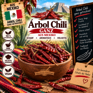 Arbol Chili ganz getrocknet 50 g