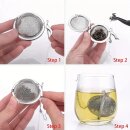 Edelstahl Teefilter mit Hakenkette für losen Tee,...