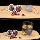 Edelstahl Teefilter mit Hakenkette für losen Tee, Gewürze & Kräuter 1 Stück