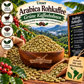 Arabica Rohkaffee 100 g Grüner Kaffee roh Kaffeebohnen grün