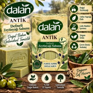 DALAN Traditionelle Olivenöl Lorbeerseife 900 g Defneli Zeytinyağı Sabunu
